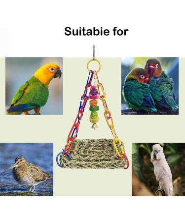 Seagrass Bird Hammock Swing Mat - Colorful Chewing Toy for Parrots & Lovebirds - Buy Online on GoSupps.com