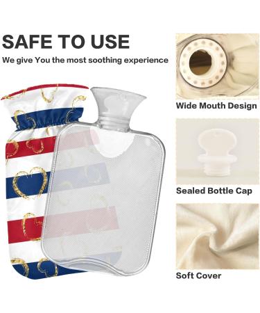 Shop Naanle Red & Blue Tripes Heart Hot Water Bottle - 1L for Heat & Cold Therapy Pain Relief for Hands & Feet - Buy Online on GoSupps.com