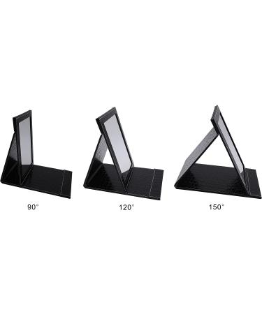Famiry Portable Folding Makeup Mirror with Leather Cushioned Cover - Ideal for Bedroom, Cosmetic Dresser, and Travel - Buy Online on GoSupps.com