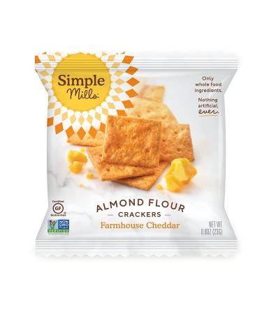 Simple Mills Almond Flour Crackers - Farmhouse Cheddar, Gluten-Free Snack Packs (3 Count) - Corn & Soy Free - Buy Online on GoSupps.com