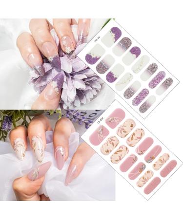 Buy Semi Cured Gel Nail Strips - 8 Sheets of Flower Heart & Star Designs | Nail Art Stickers & Decals for Stunning Manicures - Buy Online on GoSupps.com