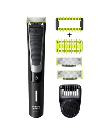 PHILIPS Norelco OneBlade Pro Kit, Hybrid Electric Trimmer and Shaver, QP6520 + OneBlade Body Kit, 3 pieces, Black, 1 Count