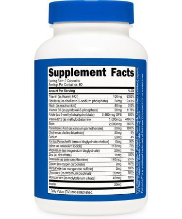 Nutricost Methylated Vitamin B Complex 120 Capsules - (60 Servings) Gluten-Free - Buy Online on GoSupps.com
