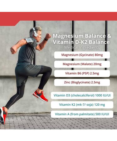 TRUE PROTOCOLS - Muscle Protocol (2 items) - Magnesium Balance & Vitamin D-K2 Balance - Bioavailable Capsules for Optimal Muscle Function Bone Health Stress Relief and Sleep - 100% Non-GMO Supplements - Buy Online on GoSupps.com