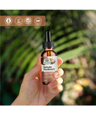 Amazing Botanicals Shiitake Mushroom Extract Tincture - 7 500mg Immune Support Supplement Containing 30% Polysaccharide in Each - Mushroom Complex with Powerful Antioxidant for Overall Wellbeing - Buy Online on GoSupps.com