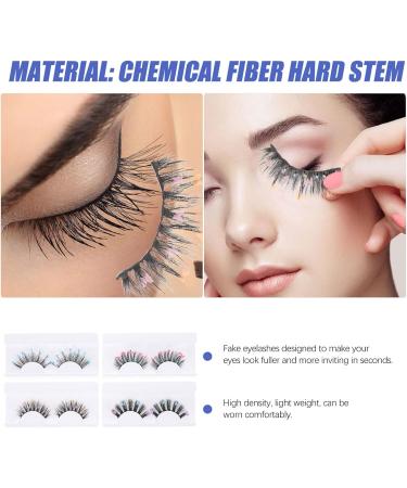 DRESSOOS Sequins 4 Pairs Sequin False Eyelashes Lashes Natural False Eyelashes Natural False Lashes Segmented False Eyelashes Pesta as Postizas Naturales Artificial Eyelashes Cosplay - Buy Online on GoSupps.com