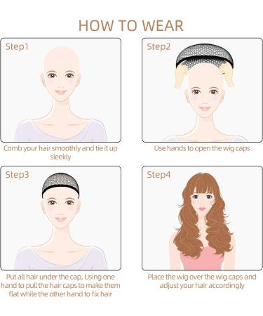 URAQT 4 Pcs Stretchy Nylon Wig Caps - Breathable Unisex Wig Cap for Women and Men - Black - Buy Online on GoSupps.com