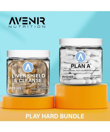 Avenir Nutrition Play Hard Bundle - Liver Cleanse Detox & Repair - DHM, L-Cysteine, B Vitamins, Electrolytes - 60 Capsules - Buy Online on GoSupps.com