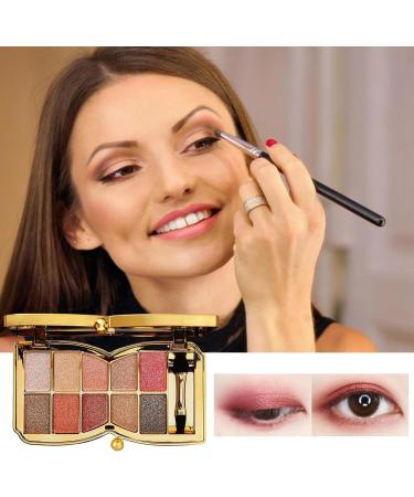 10 Colors Glitter Eyeshadow Pallet Shimmer Colorful Eyeshadow Palette Makeup Diamond Bright Makeup Shimmery Highly Pigmented Waterproof Long-lasting Sweatproof Practice Make Up - Buy Online on GoSupps.com