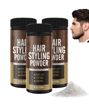 Men's Styling Powder Styling Powder | Portable Volumizing Hair Powder Matte Finish Styling Texturizing Powder Natural Looking Hair Texture Powder (3PC)