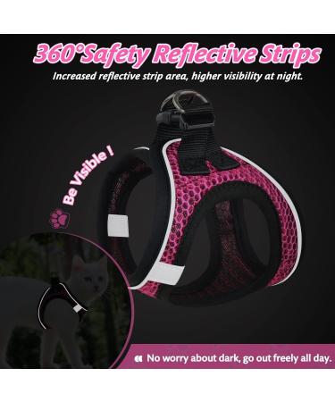 Cat Harness and Lead for Walking Escape Proof Adjustable Kitten Harness and Lead Set with Reflective Strip Soft Mesh Kitten Vest Harness for Outdoor Comfort Fit Easy to Control XS Pink - Buy Online on GoSupps.com