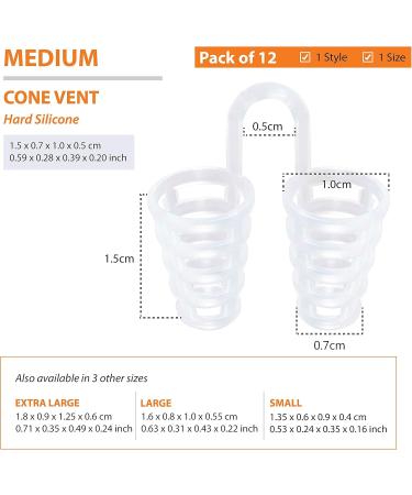 Premium Nose Relief Nasal Dilator (12-Pack Size M) - Hard Silicone with Cone Ventilation Openings | Perfect Solution for Nasal Atmon - Buy Online on GoSupps.com