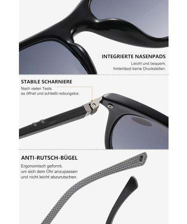 Lanomi Bifocal Reading Glasses with UV Protection | Stylish Gradient Sunglasses for Men & Women | 1.5x Visual Strength Black Frame Gray Lens - Buy Online on GoSupps.com