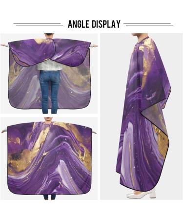 Kigai Purple Marble Barber Cape - Professional Waterproof Hair Cutting Cape for Men & Women - Adjustable Snap Closure Hairdressing Cape - Buy Online on GoSupps.com