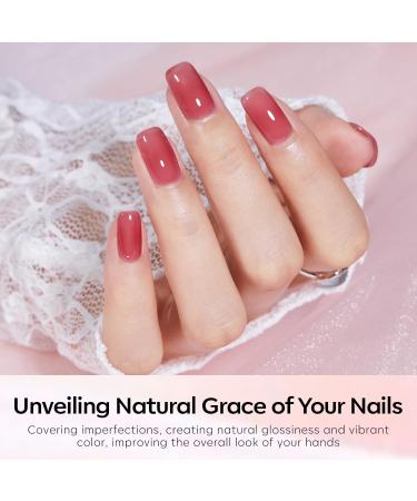 Modelones Jelly Gel Nail Polish 6 Colors Nude Gel Polish Milky White Pink Red Gel Neutral Nail Art Design Translucent Gel Nail Kits Soak Off LED Nail Gel Manicure DIY Salon Jelly Pink Red - Buy Online on GoSupps.com