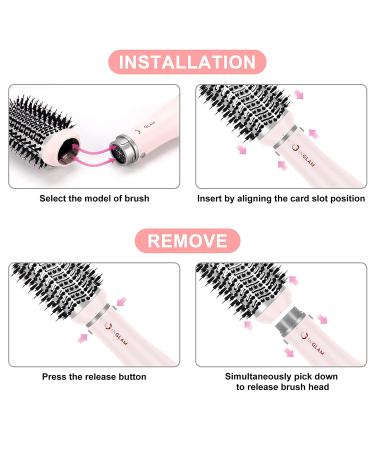 IG INGLAM 4-in-1 Hair Dryer Brush Set - Negative Ion Volumizer Styler with 2 Brush Heads (Pink) - Buy Online on GoSupps.com