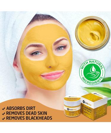 Turmeric Face Clay Mask Vitamin A&E Detox Brightening Treat Acne Antioxidant 120g - Buy Online on GoSupps.com