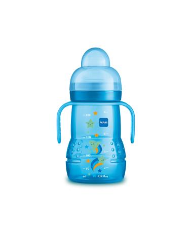 MAM Training Cup (1 Count) MAM Sippy Cup Drinking Cup for Babies With Spill-Free Spout and Non-Slip Handles For Boys 8 Ounces Blue 4+ Months Boy