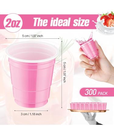 300 Pcs 2 oz Disposable Plastic Shot Glasses - Light Pink Mini Party Cups for Bachelorette, Birthday, Tasting - Ideal for Serving Snacks and Samples - Buy Online on GoSupps.com