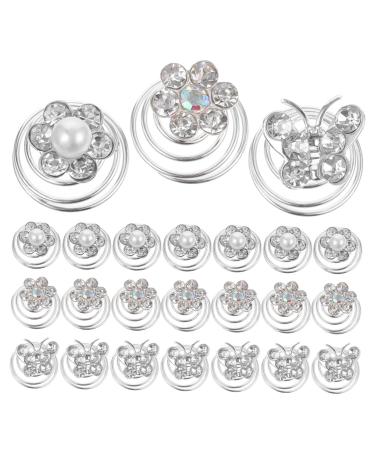 Beaupretty 36 1 Rhinestone Hair Clips Flower Hair Accessories Pink Decor Bridal Hair Bedazzler Hair Jewelry for Women Braids Wedding Hair Accessories Spiral Hair Clips Pins Rhinestones Miss