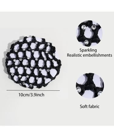 Durable Rhinestone Hair Network Bun - Elastic Black Duttnetz for Ballet Dance Gymnastics & More - Buy Online on GoSupps.com