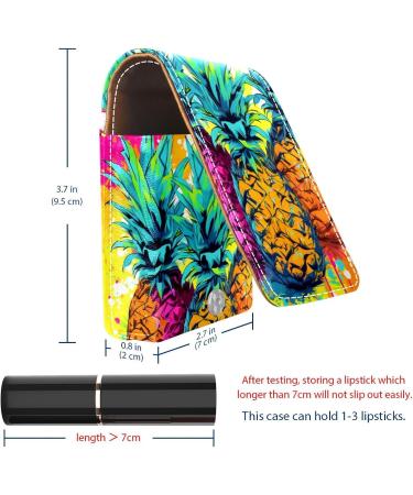 Travel Lipstick Organizer Case | Portable Makeup Bag with Mirror | Art Color Doodle Pineapple | Shop Internationally - Buy Online on GoSupps.com