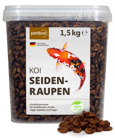 Petifool Koi silk -raw ports 1.5kg - dried silk caw - healthy insect snack for turtles fish birds reptiles and rodents