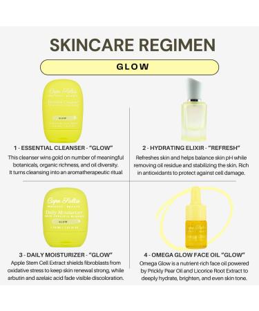 Glow Omega Glow Facial Massage Oil - PM 10ml. Organic Flax Seed Oil *Organic Prickly Pear Seed Oil Licorice Root Extract for a Glass Skin Glow - Buy Online on GoSupps.com