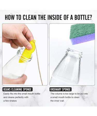 3PCS Beans Shaped Bottle Cleaning Sponge Reusable Bottle Cleaning Beans All-Around Magic Cleaning Beans for Small Mouth Water Bottles Baby Bottles Yellow - Buy Online on GoSupps.com