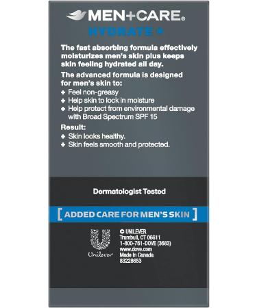 Dove Men+Care Hydrating Face Lotion with SPF 15 - 1.69 fl oz - Buy Online on GoSupps.com