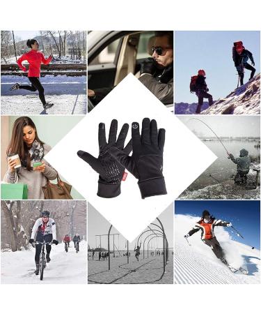 VEBE Lightweight Winter Gloves - Waterproof & Windproof Touch Screen Cold Weather Running Gloves for Men & Women | Black Medium - Buy Online on GoSupps.com