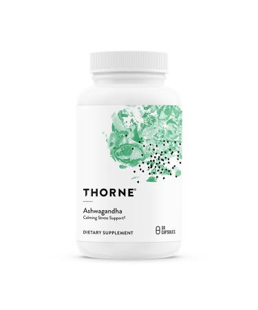 THORNE - Ashwagandha - Highly Concentrated Shoden - Calming Stress Support for Women & Men* - Supports Daytime Energy Mental Clarity & Optimal Immune Function* - 30 Capsules 30 Count (Pack of 1)