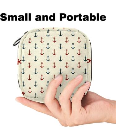 Menstrual Pad Bag with Zipper | Cute Nautical Napkin Pouch for Women & Girls | Tampons Collection Bag - Buy Online on GoSupps.com