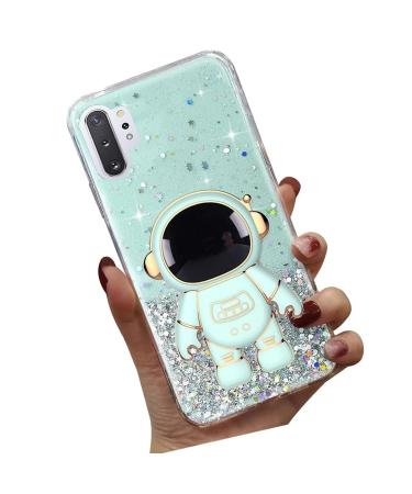 Tivenfezk Nadoli for Huawei P30 Pro astronaut Hidden Stand Shell caricature glittering stand soft silicone bling transparent protective cover Huawei P30 per green