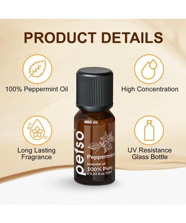 100% Pure Peppermint Essential Oil 10ml | Natural Oil for Diffuser Hair Growth Cooking & Gifts - Buy Online on GoSupps.com