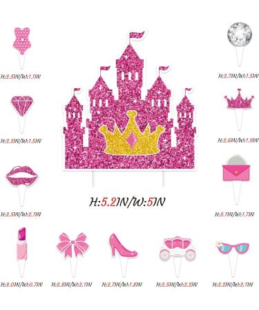 67pcs Glitter Pink Girl Cake Toppers Set 1 Dream House Big Cake Topper and 66pcs Princess Cupcake Decorations for Girl'S Birthday Party Baby Shower Supplies Women's Bachelorette Party Decorations - Buy Online on GoSupps.com