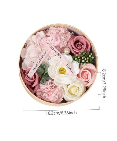 Romantic Soap Flowers Gift Box - Perfect Mother's Day Valentine's & Anniversary Gifts for Women | Round Bath Roses with Greeting Card - Buy Online on GoSupps.com