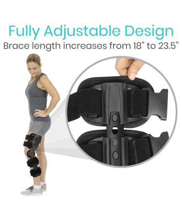 Vive ROM Knee Brace Hinged Immobilizer for ACL MCL PCL Injuries | Adjustable Orthosis for Men & Women | Post-Op Recovery Support & Rehab - Buy Online on GoSupps.com
