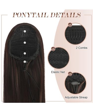 Fine Horseplay Straight Braid Ponytail Extensions 70 cm - Synthetic Drawstring Light Brown Hair Extensions for Women - Buy Online on GoSupps.com