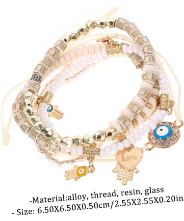 COHEALI 6pcs Beaded Bracelet Boho Gifts Charm Bracelets The Gift Trendy Gifts Boho Decor Lockets Jewelry Gift Party Gifts Handmade Bracelet Jewelry Decorations Bangle Pendant Miss Vintage 6.50X6.50X0.50CM White - Buy Online on GoSupps.com