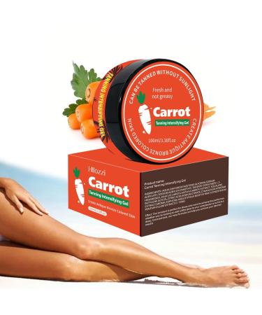 1 x Carrot Tanning Intensifying Gel, Carrot Luxury Intensive Tanning Gel, Natural Ingredients Tanning Lotion, Brown Tanning Accelerator Cream, for Beach Sun Sunbeds