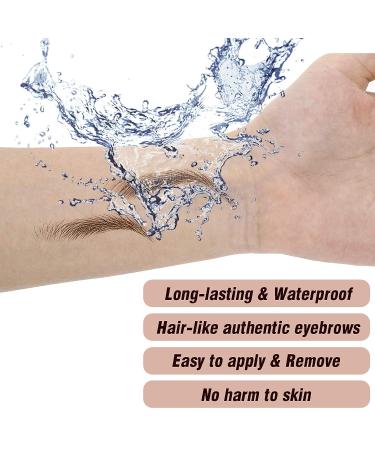 Yomagine 6D Hair-like Eyebrow Tattoo Stickers - 8 Sheets | Long Lasting Waterproof Transfer Stickers - Red Brown 2 - Buy Online on GoSupps.com
