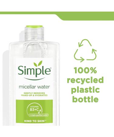 Simple Kind to Skin Micellar Cleansing Water 400ml - UK's #1 Facial Skincare Brand - Instantly Hydrating Makeup Remover - Buy Online on GoSupps.com