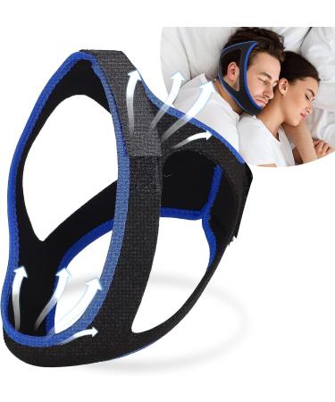 Adjustable Anti-Snoring Chin Strap for Sleep Apnea | Breathable Cpap Chin Strap | Effective Snoring Solution for Men and Women - Blue - Buy Online on GoSupps.com