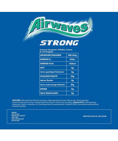 Airwaves Chewing Gum Strong - Sugar-Free White 6 Cans (50 Pieces Each) | Buy Now - Buy Online on GoSupps.com