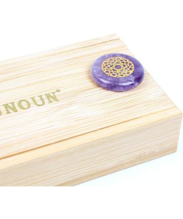 Yunoun 7 Engraved Chakra Symbols Stones Chakra Crystal Set Healing Crystal Healing - 7 Chakra Set Symbols-7 pcs - Buy Online on GoSupps.com