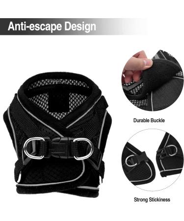 Adjustable Cat Dishes Set - Reflective Soft Lining & Breathable Mesh for Outdoor Training | M Size (Black) - Buy Online on GoSupps.com