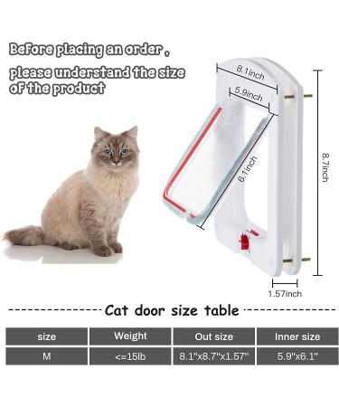 Cat and Dog Pet Door with Weatherproof 4-Way Lock - 8 x 8.6 Inches - Buy Online on GoSupps.com