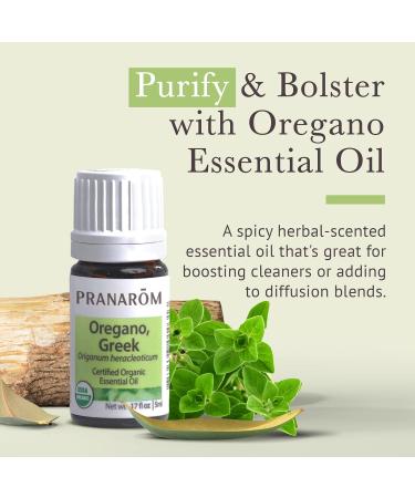 Oregano Essential Oil - 100% Pure & Natural (5ml) | Pranarom - Therapeutic Grade USDA & ECOCERT Certified Organic for Diffusing & Cleaning - Buy Online on GoSupps.com