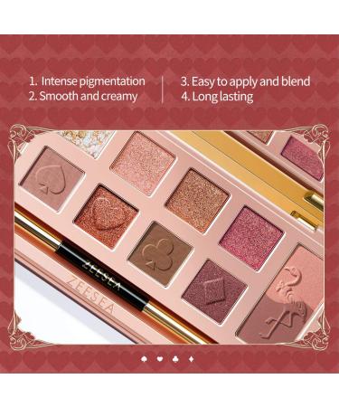 ZEESEA Alice In Wonderland Eyeshadow Palette - 12 Highly Pigmented Matte & Shimmer Colors - Velvety Soft Creamy Texture - All-Day Eye Makeup Shades - 03# Alice and Flamingo - Buy Online on GoSupps.com